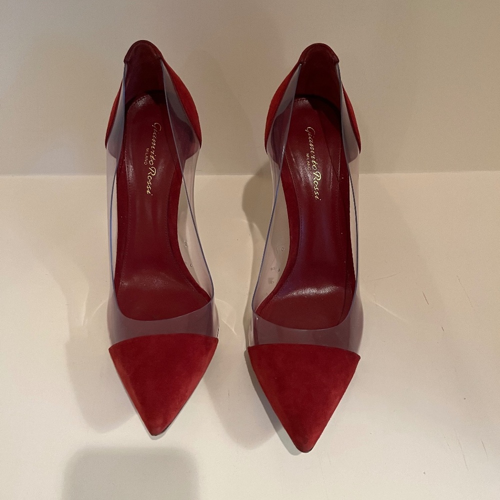 GIANVITO Rossi Red Suede Pumps Size 40.5